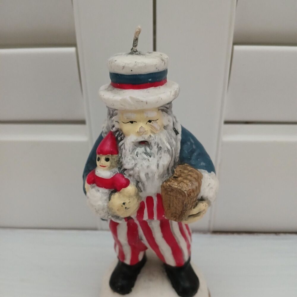 Patriotic Uncle Sam Santa Claus fourth of July Independance Christmas Candle - Picture 3 of 13